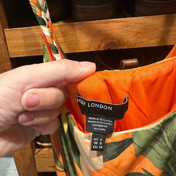 Maggie London NWOT stitch fix - tropical palm maxi with braided straps - Picture 2 of 4